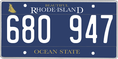 RI license plate 680947