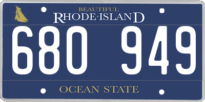 RI license plate 680949