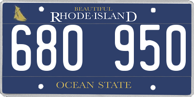 RI license plate 680950