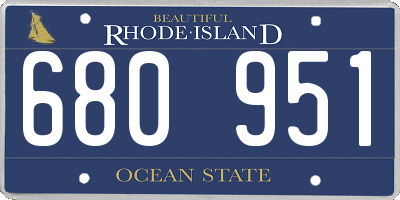 RI license plate 680951