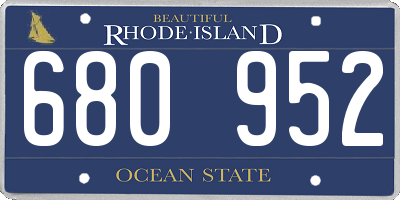 RI license plate 680952