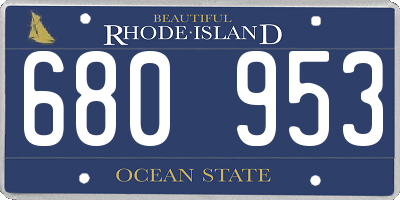 RI license plate 680953