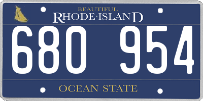 RI license plate 680954