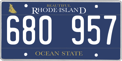RI license plate 680957
