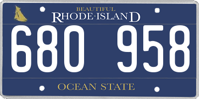 RI license plate 680958