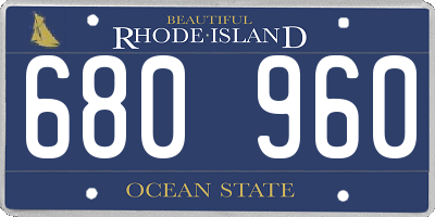 RI license plate 680960