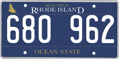 RI license plate 680962
