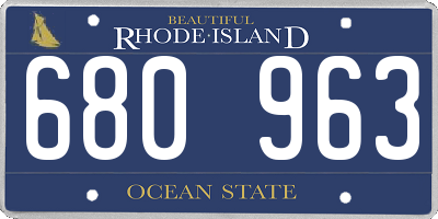 RI license plate 680963