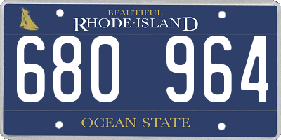 RI license plate 680964