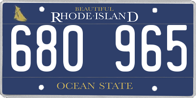 RI license plate 680965