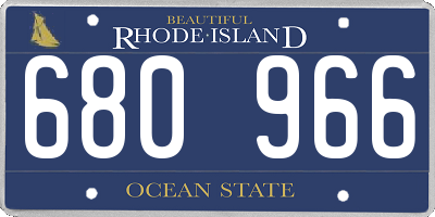 RI license plate 680966