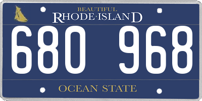 RI license plate 680968