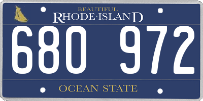 RI license plate 680972