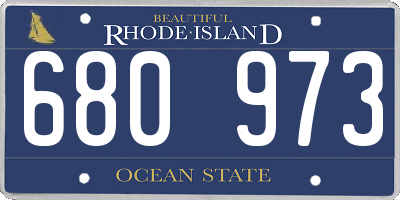 RI license plate 680973