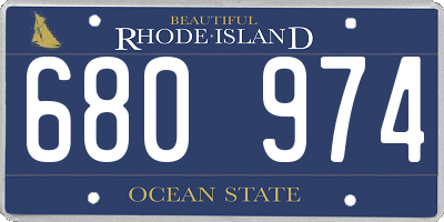 RI license plate 680974