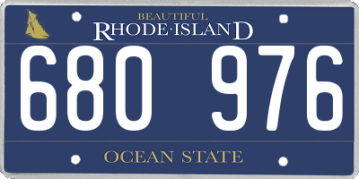 RI license plate 680976