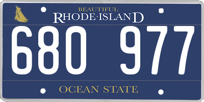 RI license plate 680977