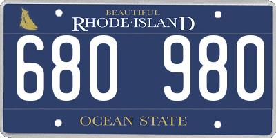 RI license plate 680980