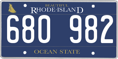 RI license plate 680982