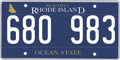 RI license plate 680983