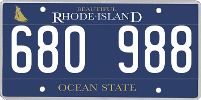 RI license plate 680988