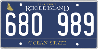 RI license plate 680989