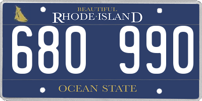 RI license plate 680990