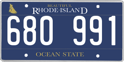 RI license plate 680991