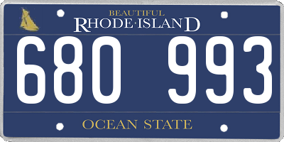 RI license plate 680993