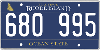 RI license plate 680995