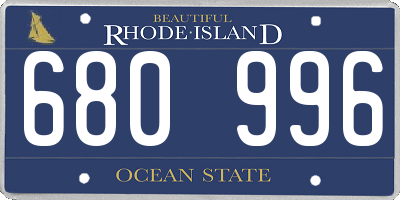 RI license plate 680996