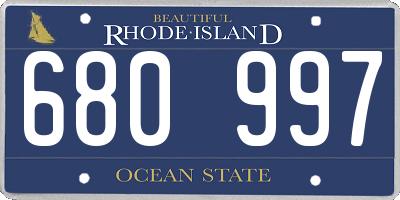 RI license plate 680997