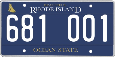 RI license plate 681001