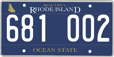 RI license plate 681002