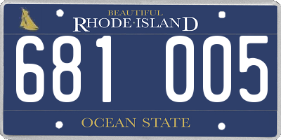 RI license plate 681005