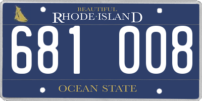 RI license plate 681008