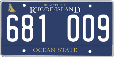 RI license plate 681009