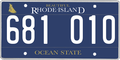 RI license plate 681010