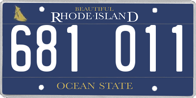 RI license plate 681011