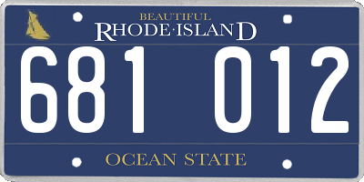 RI license plate 681012