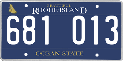 RI license plate 681013