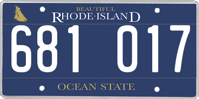 RI license plate 681017