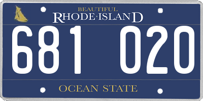 RI license plate 681020