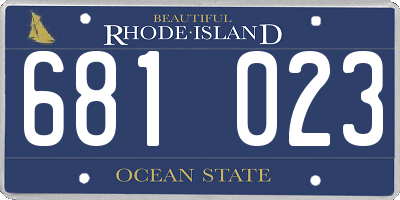 RI license plate 681023