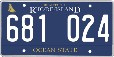 RI license plate 681024
