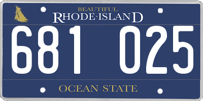RI license plate 681025
