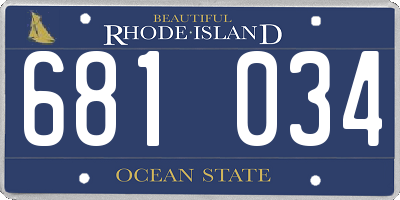 RI license plate 681034