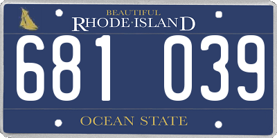 RI license plate 681039