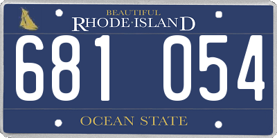 RI license plate 681054