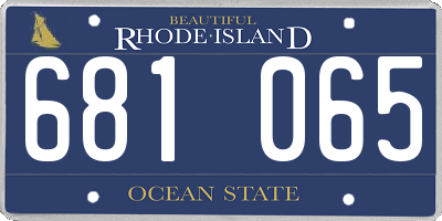 RI license plate 681065